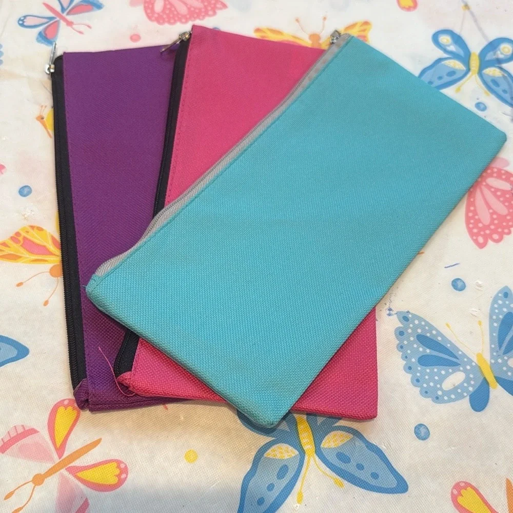NWOT set of 3 zippered pencil pouches